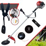 Máquina De Cortar Grama Anmax Cg520p-tb À Gasolina 52cc 2,2hp Roçadeira Robusta E Resistente Com Lâmina 2 Pontas E Carretel De Nylon + Disco 80 D