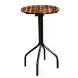 Mesa Bistrô Goiás 60cm Redonda Ripado Com Pé Preto Fosco