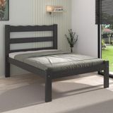 Cama De Casal Madeira Maciça Para Colchão 128-138x188cm Multimóveis Preto