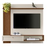 Painel Para Tv Até 55\&quot; Ripado Com Nicho Mdp/mdf Amanda Freijo/off White