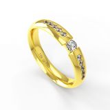 Aliança Casamento Parte Interna Anatômica Com Pedras Ouro Branco, Ouro Rose Ou Amarelo 18k C930rz