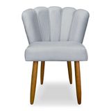 Cadeira Flor Para Quarto Penteadeira - Balaqui Decor Cor:cinza Cinza