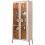 Cristaleira De Jantar Bar Adega 02 Portas Tarsila D05 Off White Freijó