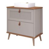 Gabinete Para Banheiro 80cm 100% Mdf 1 Gaveta 1 Porta Basculante Veneto Mgm Móveis Cappuccino/freijo Cappuccino/freijo