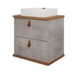 Gabinete Para Banheiro 80cm 100% Mdf 1 Gaveta 1 Porta Basculante Milano Mgm Móveis Cimento/freijo Cimento/freijo
