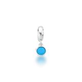 Berloque Ponto De Luz Prata 925 - Azul Claro