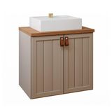 Gabinete Para Banheiro 60cm 100% Mdf 2 Portas Alure Mgm Móveis Cappuccino/freijo Cappuccino/freijo