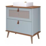 Gabinete Para Banheiro 60 Cm 100% Mdf 1 Gaveta 1 Porta Basculante Veneto Mgm Móveis Pistache/freijo Pistache/freijo