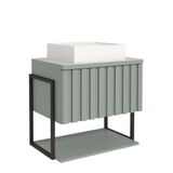 Gabinete Para Banheiro 60cm 100% Mdf Metalon 20x20 1 Porta Basculante Frisê Mgm Móveis Pistache Metalon Pistache
