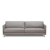 Sofá Decorativo Anthony 3 Lugares Sala De Estar 210cm Pés Em Aço Couro Avelã G88 - Gran Belo