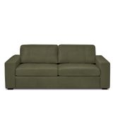 Sofá Decorativo Agatha 3 Lugares Sala De Estar 235cm Pés Em Madeira Couro Fendi G88 - Gran Belo