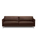 Sofá Decorativo Anthony 3 Lugares Sala De Estar 240cm Pés Em Aço Couro Marrom Chocolate G88 - Gran Belo
