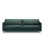 Sofá Decorativo Anthony 3 Lugares Sala De Estar 210cm Pés Em Aço Couro Verde Musgo G88 - Gran Belo