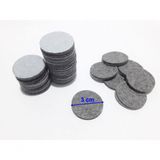 Kit 20 Feltros Adesivados Protetores Pés De Cadeiras Mesas 30mm Redondos