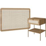 Cabeceira Solteiro 90cm E 1 Mesa Lateral 1 Gaveta Industrial Indy A03 Hanover