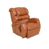 Poltrona Cadeira Reclinável Imperial Motorizada Massageadora Com Lift Courissimo Caramelo