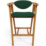 Banqueta Alta Para Cozinha Bancada Bar Sala De Jantar Fixa Cecília L02 Suede Verde Musgo