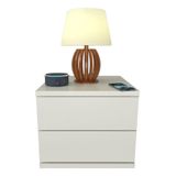 Mesa De Cabeceira 2 Gavetas 30 Cm Mdf Branco