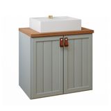 Gabinete Para Banheiro 60cm 100% Mdf 2 Portas Alure Mgm Móveis Pistache/freijo Pistache/freijo