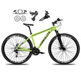 Bicicleta Aro 29 Absolute Nero 5 21v Alumínio Câmbios Shimano Freio Disco Hidráulico Garfo Suspensão - Verde Tam.21