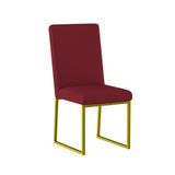 Cadeira De Jantar Com Base Ferro Dourado Luxo Balaqui Decor Cor:marsala Marsala