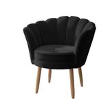 Poltrona Pé Palito Flor Sala, Quarto Mesa Maquiagem Cor:preto Preto