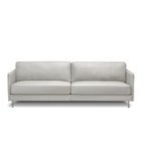 Sofá Decorativo Anthony 3 Lugares Sala De Estar 210cm Pés Em Aço Couro Off White G88 - Gran Belo