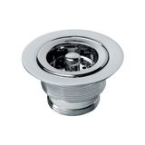 Válvula De Escoamento Para Cozinha 3.1/2&quot; X 1.1/2&quot; Com Cesta De Metal Cromado