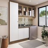 Lavanderia Modulada Kappesberg Celeste 4 Peças Nogueira/branco 210cm