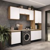 Lavanderia Modulada Kappesberg Celeste 6 Peças Nogueira/branco 250cm