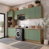 Lavanderia Modulada Kappesberg Celeste 9 Peças Nogueira/verde 310,5cm