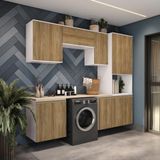 Lavanderia Modulada Kappesberg Celeste 6 Peças Branco/nogueira 250cm
