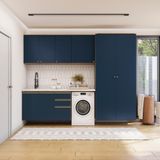 Lavanderia Modulada Kappesberg Celeste 5 Peças Nogueira/azul 280cm