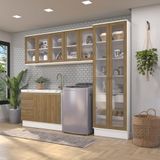 Lavanderia Modulada Kappesberg Celeste 4 Peças Branco/nogueira 272cm