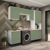 Lavanderia Modulada Kappesberg Celeste 6 Peças Branco/verde 250cm