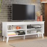 Rack Para Tv Até 65 Polegadas Com Pés Branco Turim Madesa Branco
