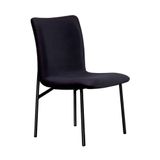 Cadeira De Jantar Estofada E Pés De Ferro Multimóveis Cr50096 Preto Preto