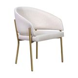 Poltrona Decorativa Com Pés De Ferro Multimóveis Cr7009 Off White Off White