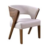 Poltrona Madeira Maciça Estofada Multimóveis Cr7008 Off White Off White