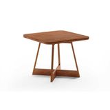 Mesa De Sala Jantar Átria 1593 Quadrada Aço C-tampo 90x90cm Nogal-freijo Rose Carraro