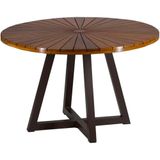 Mesa Bali 1,20m Tampo Madeira E Alumínio Varanda Jardim Fendi