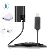 Adaptador Dummy de Bateria LP-E6N Canon com Cabo USB Inteligente para Power Bank (Bivolt)