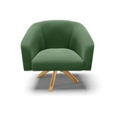 Cadeira Sala De Jantar Giratória Ma30 Stella Suede D03 - D\&#39;rossi Cor Verde