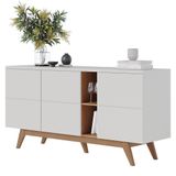 Buffet Aparador Noronha 3 Portas Off White Matte Freijó - Colibri Off White Matte Freijó