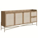 Balcão Aparador Buffet 3 Portas Pé Metal Arlo A10 Hanover-dourado - Mpozenato