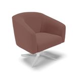 Cadeira Sala De Jantar Giratória Base Cromada Stella Veludo D03 - D\&#39;rossi Cor Rose