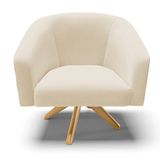 Cadeira Sala De Jantar Giratória Ma30 Stella Noz/linho D03 - D\&#39;rossi Cor Bege