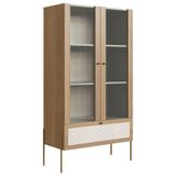 Cristaleira 2 Portas De Vidro Pé Metal Arlo A10 Hanover-dourado - Mpozenato