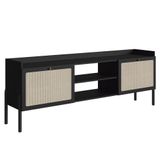 Rack Para Sala Bancada De Tv 70 Pol Pés Madeira Arlo Nero-preto - Mpozenato