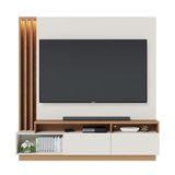 Estante Home Theater Humaitá Off White Matte Freijó Para Tv De 75 - Colibri Off White Matte Freijó